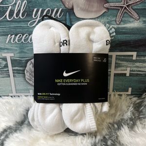 NIKE EVERYDAY COTTON CUSHIONED NO SHOW DRI-FIT TECHNOLOGY.